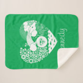 Supergirl Floral Peace Heart Graphic Sherpadecke (Vorderseite (Horizontal))