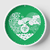 Supergirl Floral Peace Heart Graphic Uhr (Vorderseite)