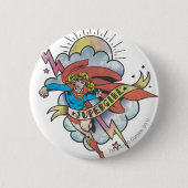 Supergirl Flying Lightning Tattoo Button (Vorderseite)