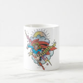 Supergirl Flying Lightning Tattoo Kaffeetasse (Mittel)