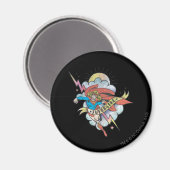 Supergirl Flying Lightning Tattoo Magnet (Vorderseite/Rückseite)