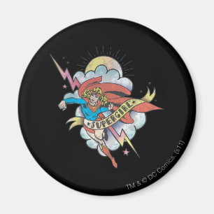 Supergirl Flying Lightning Tattoo Magnet