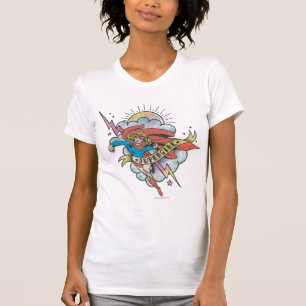 Supergirl Flying Lightning Tattoo T-Shirt