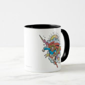 Supergirl Flying Lightning Tattoo Tasse (VorderseiteRechts)