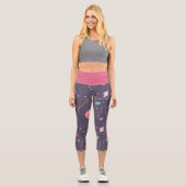 Supergirl Flying Up Illustration Capri Leggings (Vorderseite)