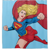 Supergirl Flying Up Illustration Duschvorhang (Vorderseite)