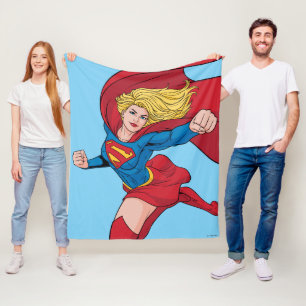 Supergirl Flying Up Illustration Fleecedecke