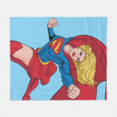 Supergirl Flying Up Illustration Fleecedecke (Vorderseite (Horizontal))