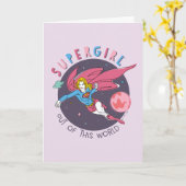 Supergirl Flying Up Illustration Karte (Gelbe Blume)