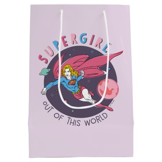 Supergirl Flying Up Illustration Mittlere Geschenktüte (Rückseite)