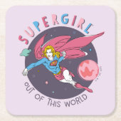 Supergirl Flying Up Illustration Rechteckiger Pappuntersetzer (Vorderseite)