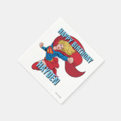 Supergirl Flying Up Illustration Serviette (Ecke)
