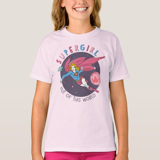 Supergirl Flying Up Illustration T-Shirt (Vorderseite)