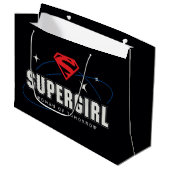 Supergirl Frau von morgen Große Geschenktüte (Vorderseite Schrägansicht)