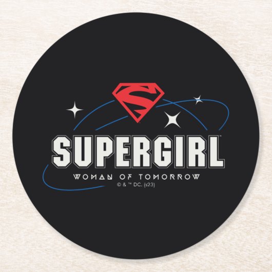 Supergirl Frau von morgen Runder Pappuntersetzer (Vorderseite)