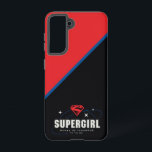 Supergirl Frau von morgen Samsung Galaxy Hülle<br><div class="desc">Supergirl | Karo dieses Retro-futuristische Supergirl S-Shield und Name mit "Woman of Tomorrow" unten geschrieben!</div>