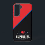 Supergirl Frau von morgen Samsung Galaxy Hülle<br><div class="desc">Supergirl | Karo dieses Retro-futuristische Supergirl S-Shield und Name mit "Woman of Tomorrow" unten geschrieben!</div>