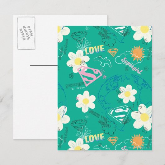 Supergirl für Peace Pattern Postkarte (Vorne/Hinten)