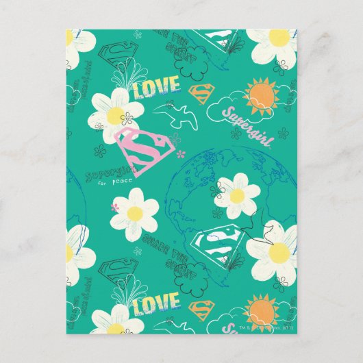 Supergirl für Peace Pattern Postkarte (Vorderseite)