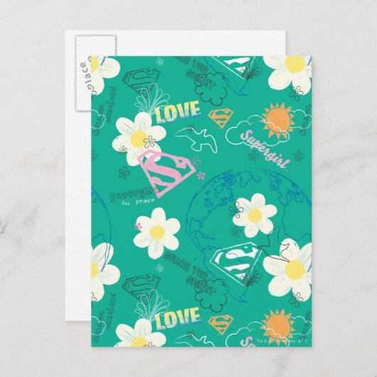 Supergirl für Peace Pattern Postkarte (Vorne/Hinten)