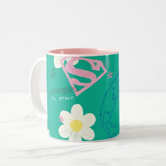 Supergirl für Peace Pattern Zweifarbige Tasse (Vorderseite Links)