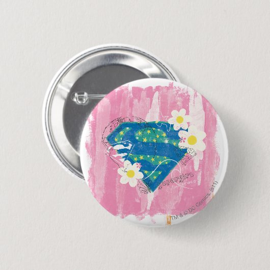 Supergirl für Peace Pink Button (Vorne & Hinten)