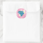 Supergirl für Peace Pink Runder Aufkleber (Tasche)