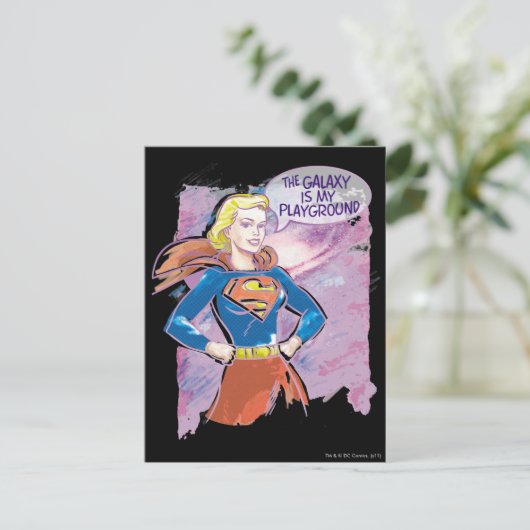 Supergirl Galaxy Postkarte (Stehend Vorderseite)