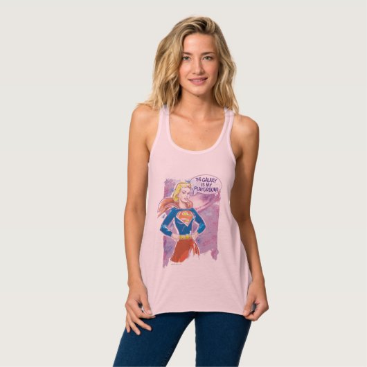 Supergirl Galaxy Tank Top (Vorderseite Vollansicht)