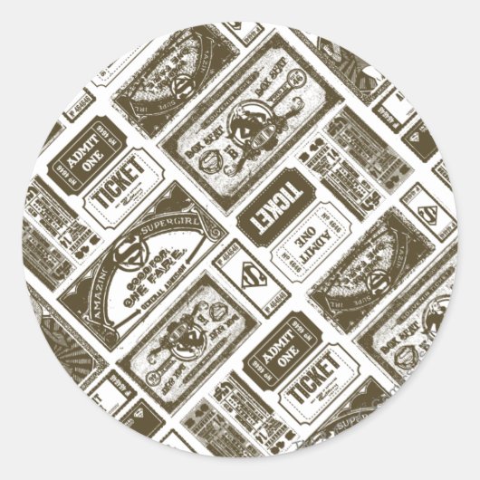Supergirl geben ein Muster Brown Runder Aufkleber (Vorderseite)