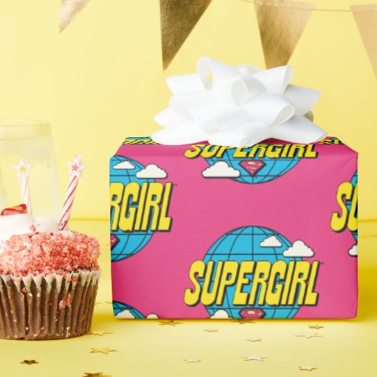 Supergirl Global Pop Grafik Geschenkpapier (Geburtstagsparty)