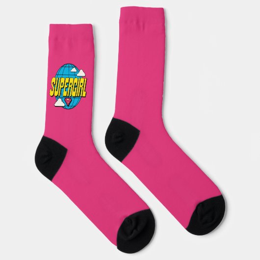 Supergirl Global Pop Grafik Socken (Rechts)