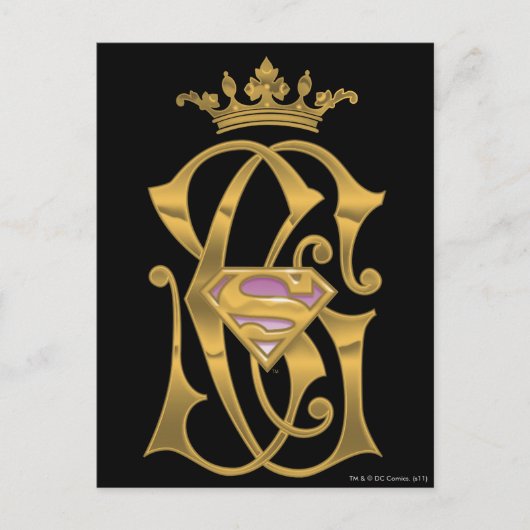 Supergirl Gold Crown Postkarte (Vorderseite)