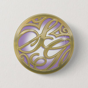Supergirl Gold & Lila Circle Logo Button