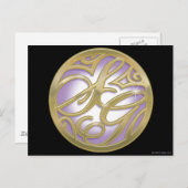 Supergirl Gold & Lila Circle Logo Postkarte (Vorne/Hinten)