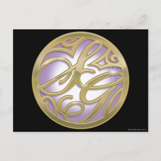 Supergirl Gold & Lila Circle Logo Postkarte (Vorderseite)