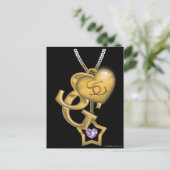 Supergirl Gold Locket Postkarte (Stehend Vorderseite)