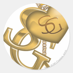 Supergirl Gold Locket Runder Aufkleber