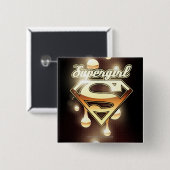 Supergirl Gold Tropfen Button (Vorne & Hinten)