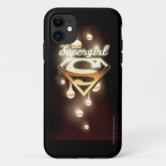 Supergirl Gold Tropfen Case-Mate iPhone Hülle (Rückseite)