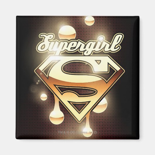 Supergirl Gold Tropfen Magnet (Vorne)