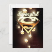 Supergirl Gold Tropfen Postkarte (Vorne/Hinten)