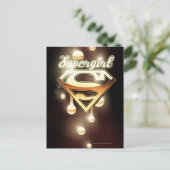 Supergirl Gold Tropfen Postkarte (Stehend Vorderseite)