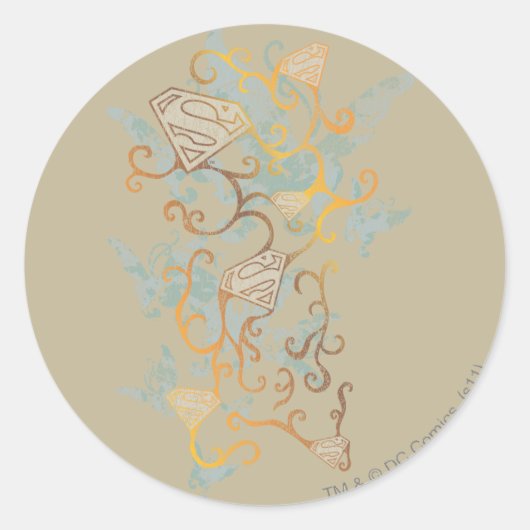 Supergirl Gold und Brown Runder Aufkleber (Vorderseite)