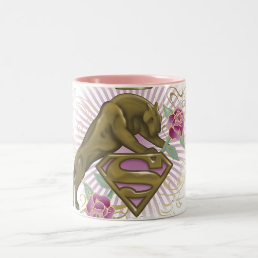 Supergirl Golden Cat 4 Zweifarbige Tasse (Mittel)
