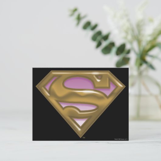 Supergirl Golden Logo Postkarte (Stehend Vorderseite)