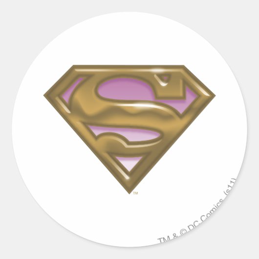 Supergirl Golden Logo Runder Aufkleber (Vorderseite)
