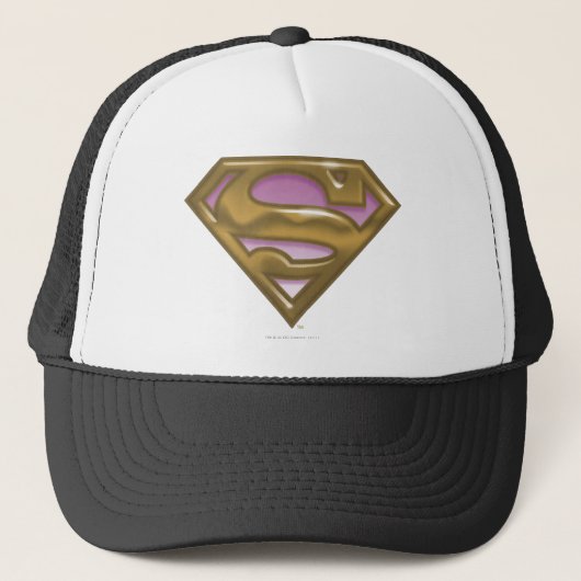 Supergirl Golden Logo Truckerkappe (Vorderseite)