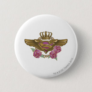 Supergirl Golden Wings Button