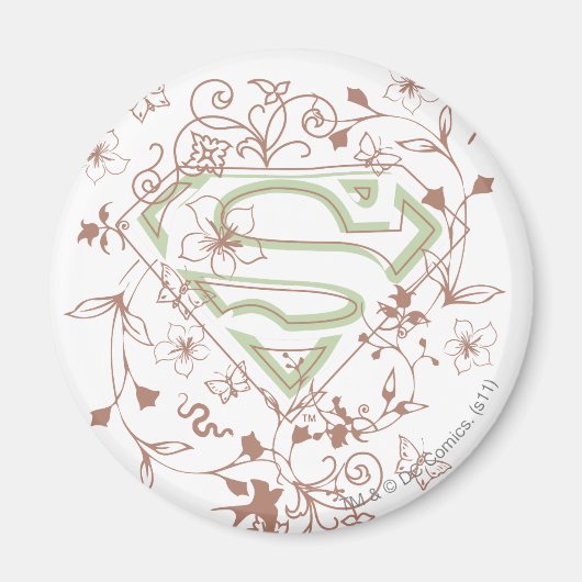 Supergirl Green Floral Logo Magnet (Vorne)